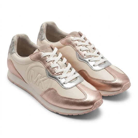 Michael Kors Women's Lillie Panelled Trainers - Cream Rose Gold