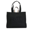 Boss Tote Bag with Oversize Embroidered Logo - Black