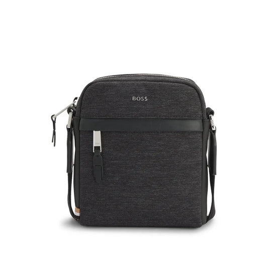 Boss Messenger Bag with Leather Trims - Dark Grey