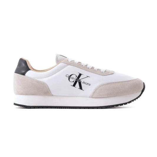 Calvin Klein Jeans Retro Runner SU-NY Mono Trainer - White/Beige/Black