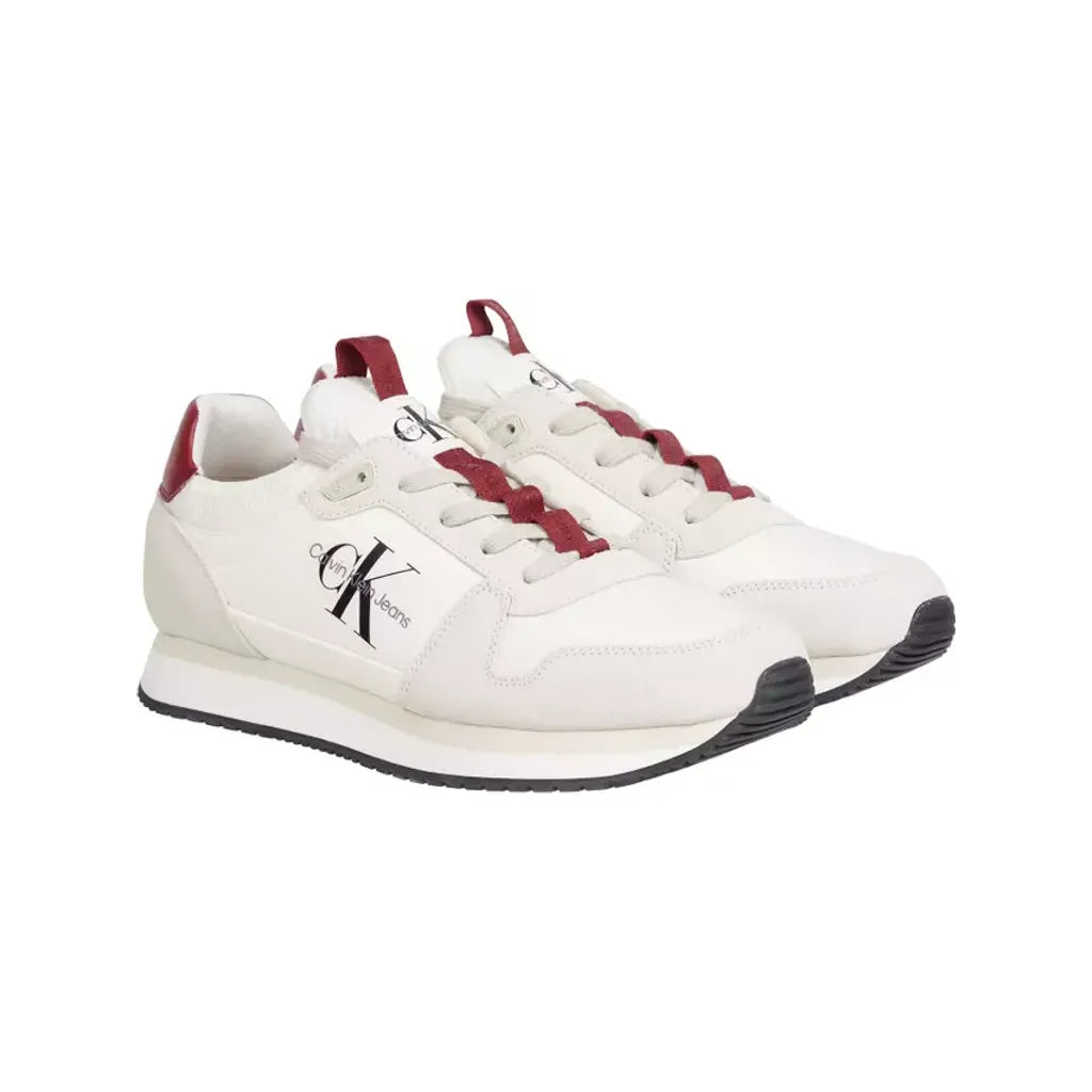Calvin Klein Runner Laceup Sneakers - Beige/Red