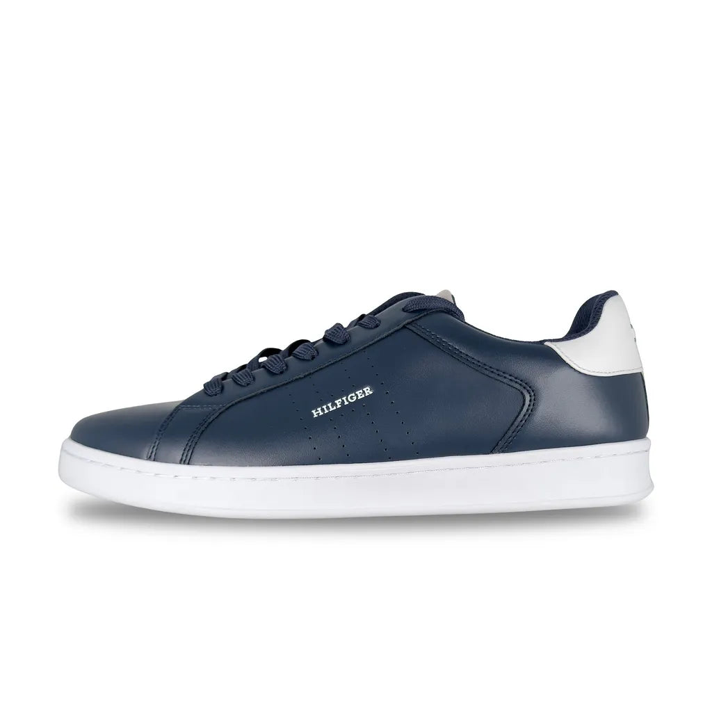 Tommy Hilfiger Logo Leather Cupsole Men’s Sneakers - Navy Blue
