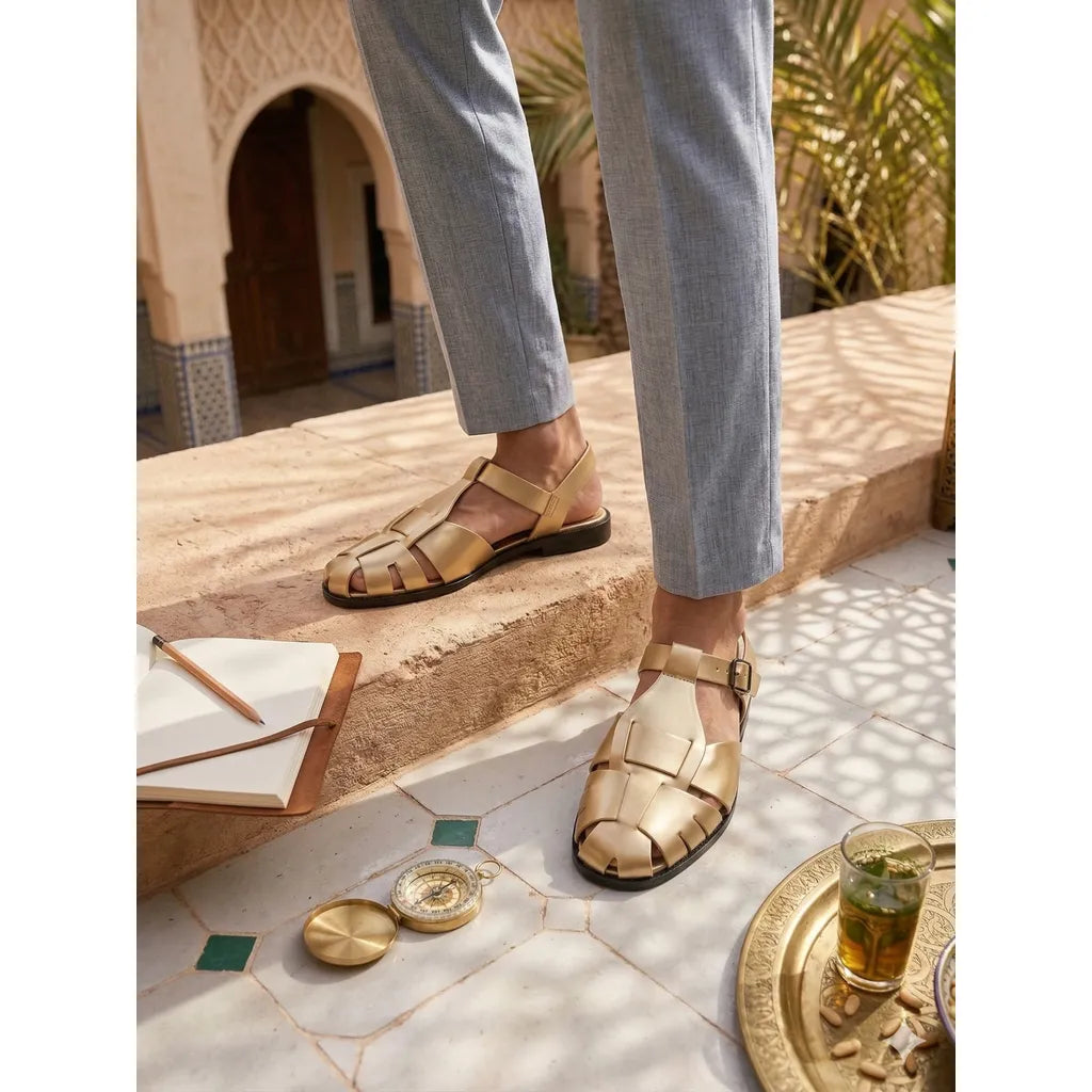 Champagne Gold Buckle Sandals