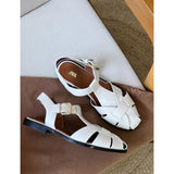 ZARA FLAT CAGE SANDALS - White