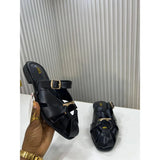 ZARA Black Buckle Cage Mule Sandals