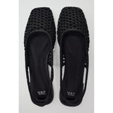 ZARA Black Crochet Pointed Slingback Flats