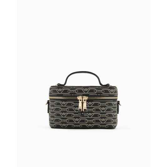 Emporio Armani Washbag with All-Over Monogram Print