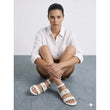 Guess White Strappy Logo Sandals