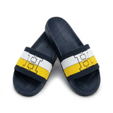 Tommy Hilfiger Men Iconic H Logo Pool Slides - Navy/White/Yellow