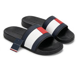 Tommy Hilfiger Men's Flag Logo Pool Slides - Black