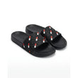 Tommy Hilfiger Men Monogram Embossed Pool Slides - Black