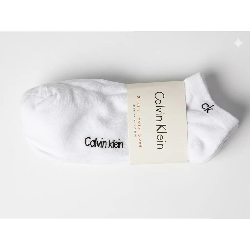 Calvin Klein Plain Ankle Socks - Pack of 3 - White