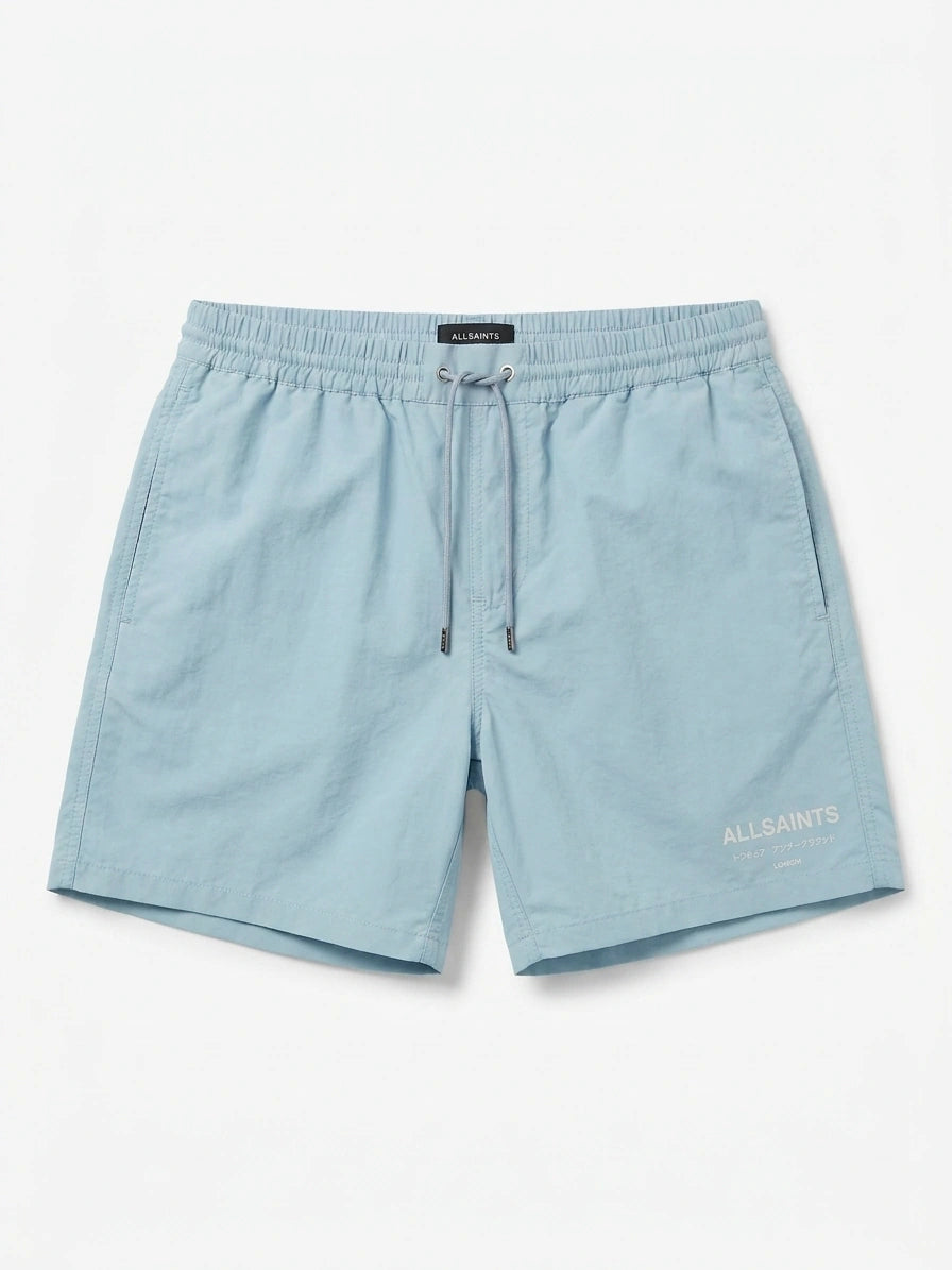 ALLSAINTS Men's Print Swim Shorts - Sky Blue
