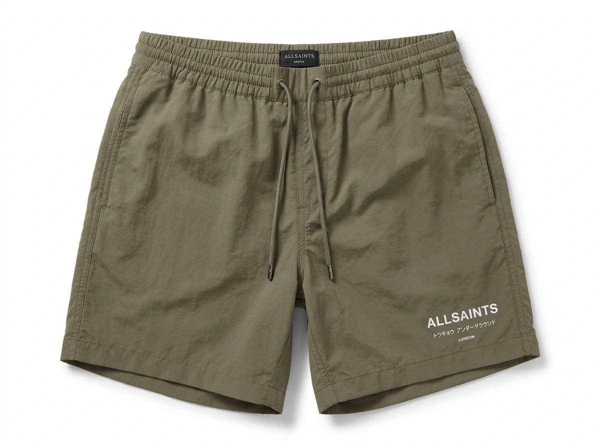 ALLSAINTS Men's Tokyo Underground Drawstring Shorts - Khaki