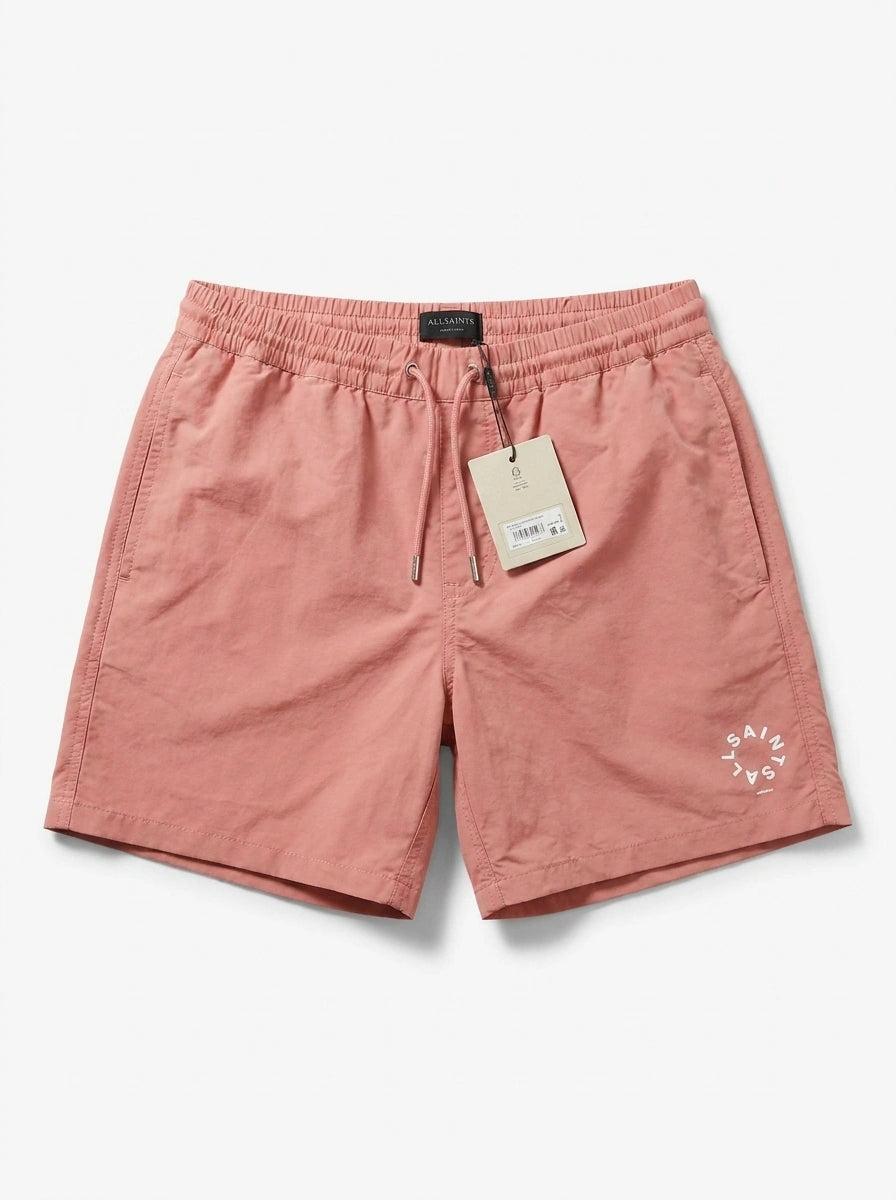 ALLSAINTS Men Emblem Drawstring Swim Shorts - Washed Red