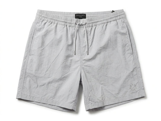 AllSaints Men's Drawstring Logo Shorts - Light Grey