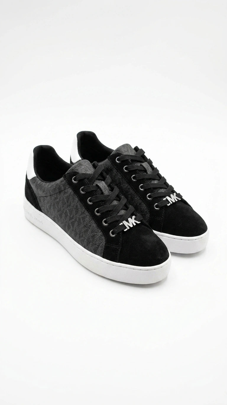 Michael Kors Women's Monogram Suede Low-Top Trainers - Black Multi