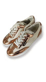 Michael Kors Women's Metallic Snake-Embossed Sneakers - Off-White / Rose Gold