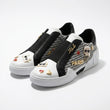 Karl Lagerfeld K/Paris Houndstooth Embellished Slip-On Sneakers - Black White