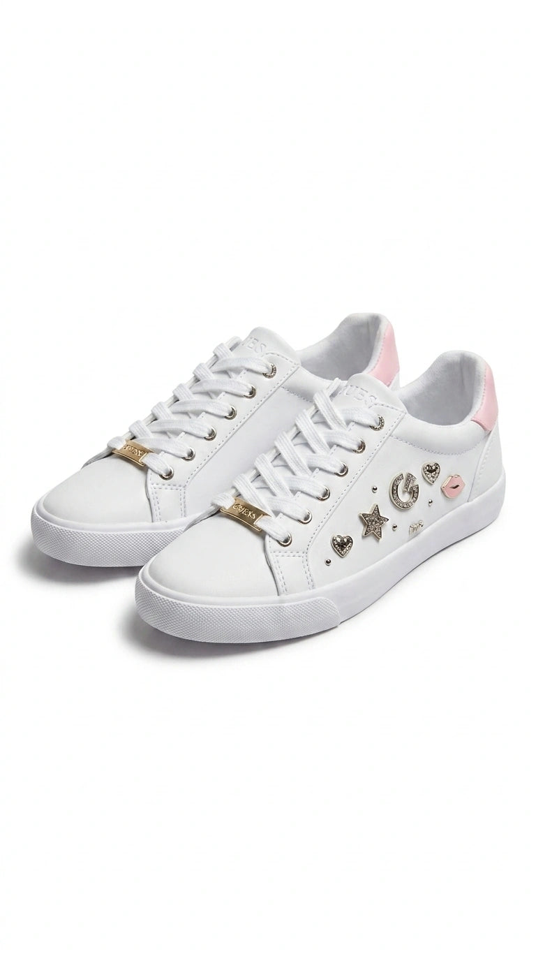 GUESS Women's Embellished Low-Top Sneakers - White Multi