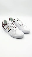 Tommy Hilfiger Women's Essential Logo Stripe Low Top Sneakers - White/Burgundy