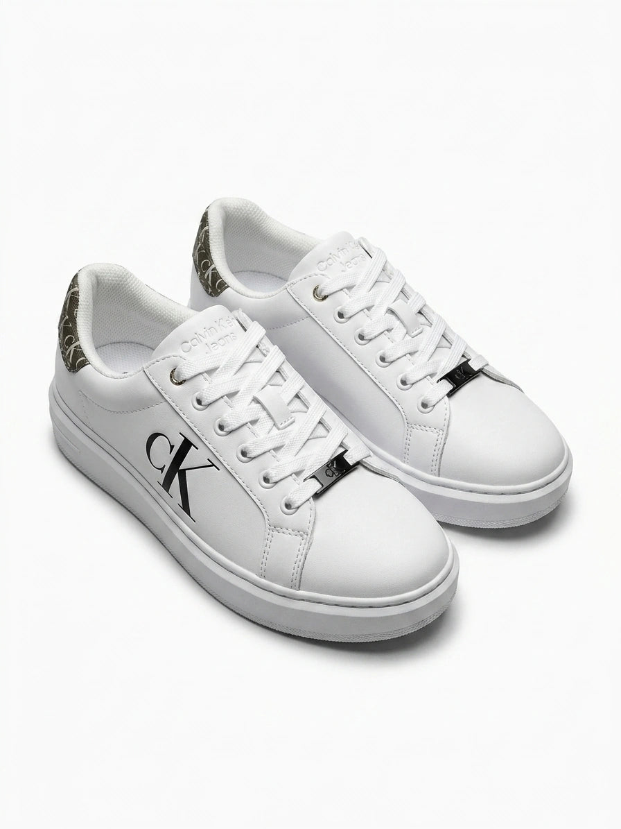 Calvin Klein Jeans Women's CK Logo Low-Top Sneakers - White