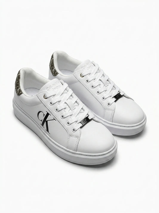 Calvin Klein Jeans Women's CK Logo Low-Top Sneakers - White