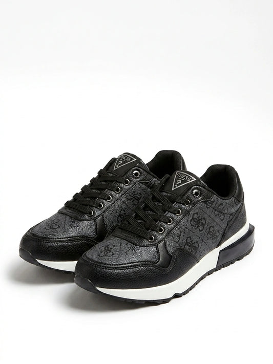 Guess Monogram Low-Top Sneakers - Black