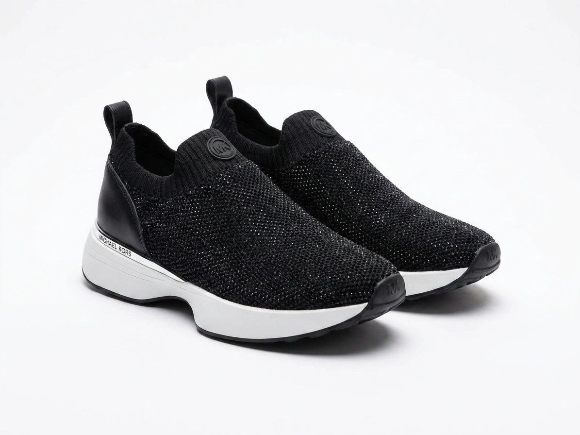 Michael Kors Women's Studded Knit Slip-On Sneakers - Black
