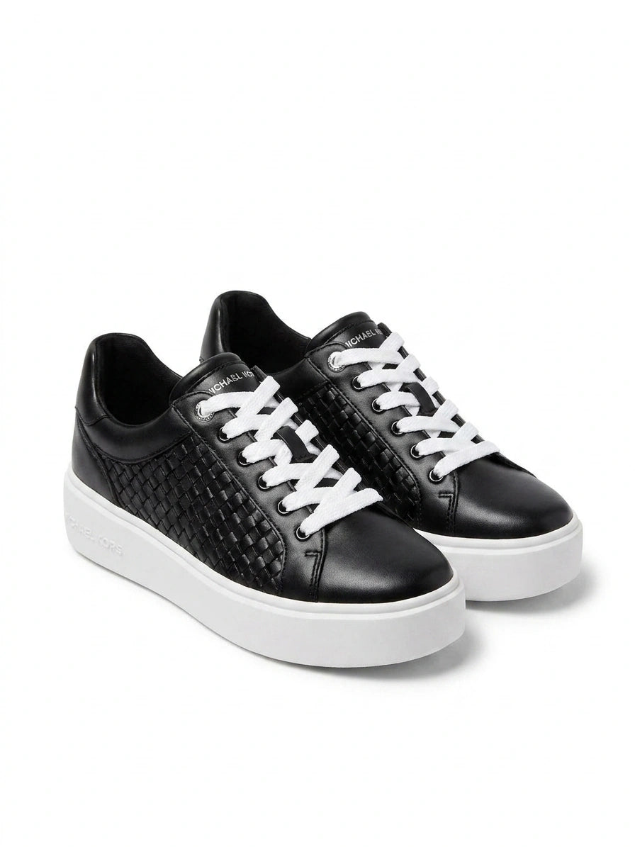 Michael Kors Women's Woven Platform Sneakers - Black/White