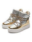 Michael Kors Women Gina Puffer Boots - Silver/Gold