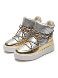 Michael Kors Women Gina Puffer Boots - Silver/Gold