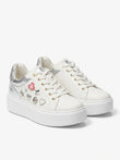 Michael Kors Girls Charm Platform Sneakers - White/Silver