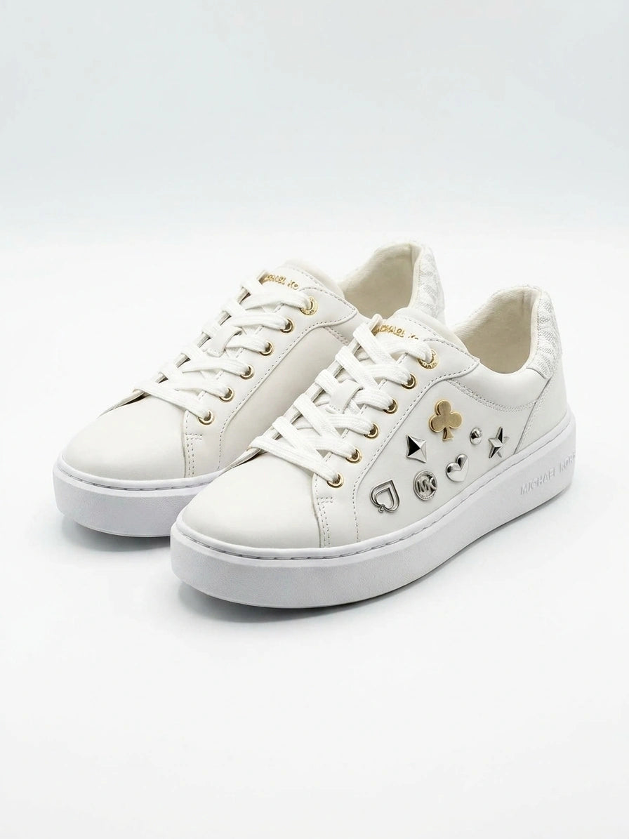 Michael Kors Women's Studded Playing Card Trainers - White