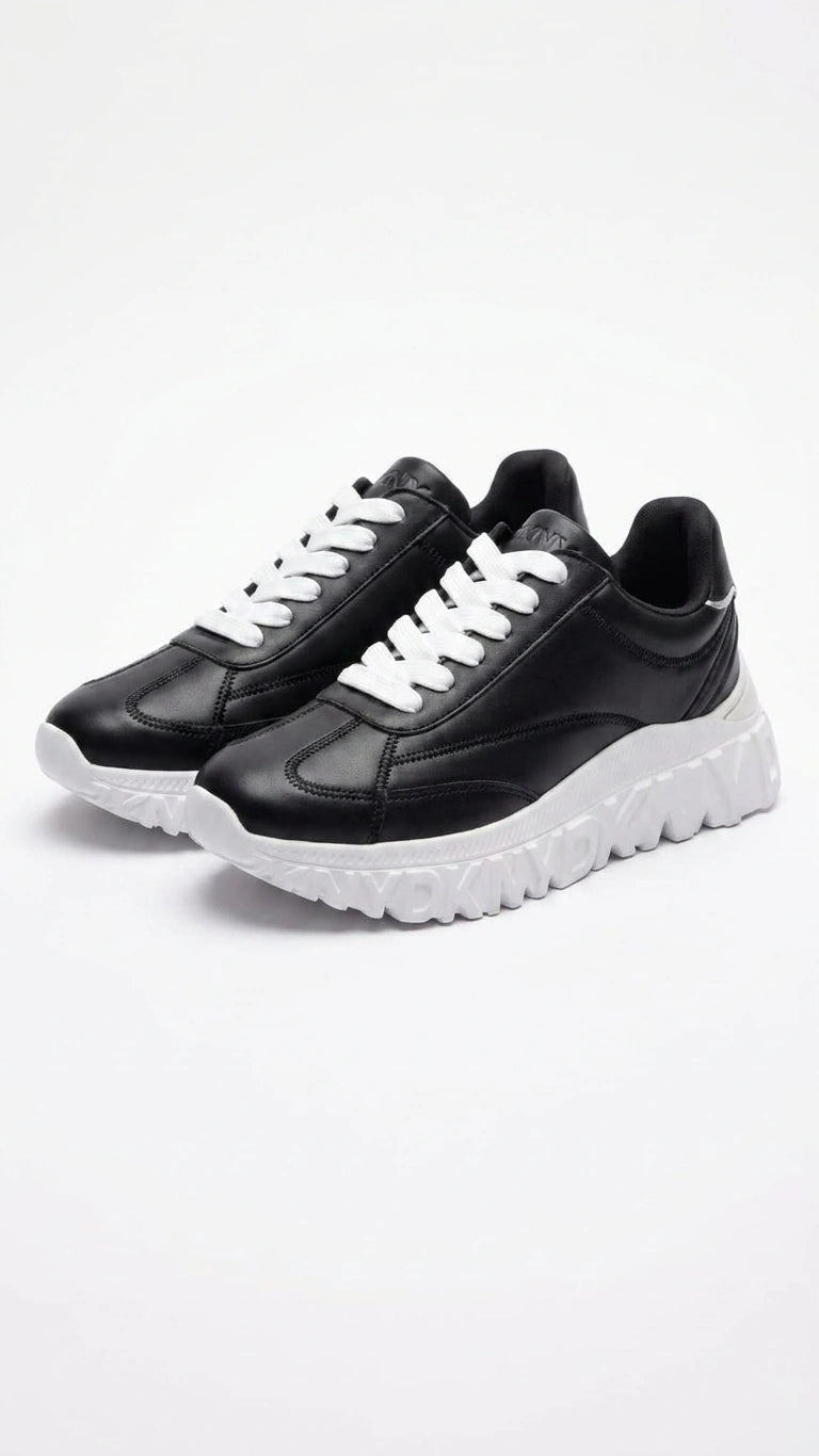 DKNY Women's Chunky Logo Sole Sneakers - Black