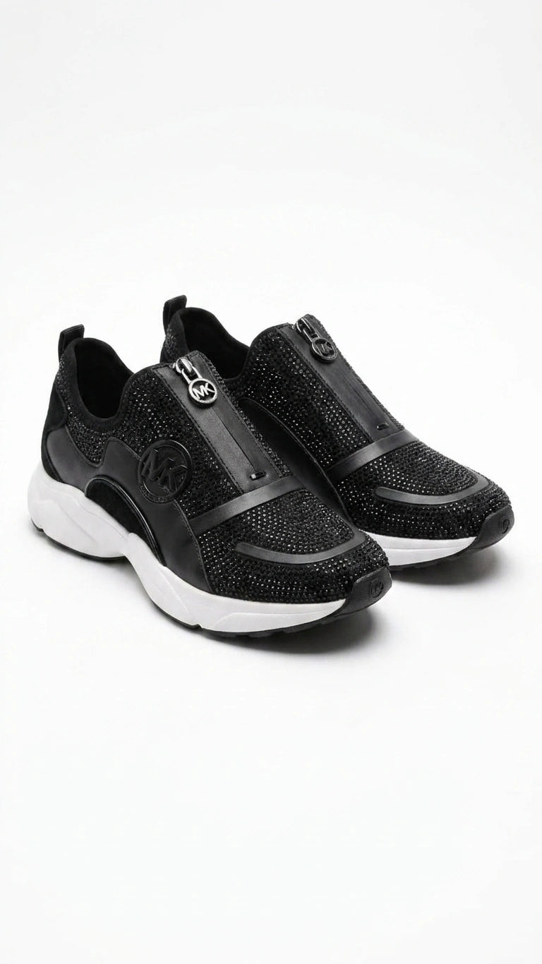 Michael Kors Women's Studded Zipper Slip-On Sneakers - Black