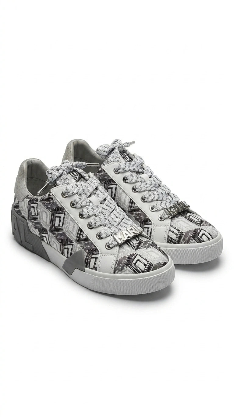 Karl Lagerfeld Women's Paris Low-Top Sneakers - White/Grey/Black
