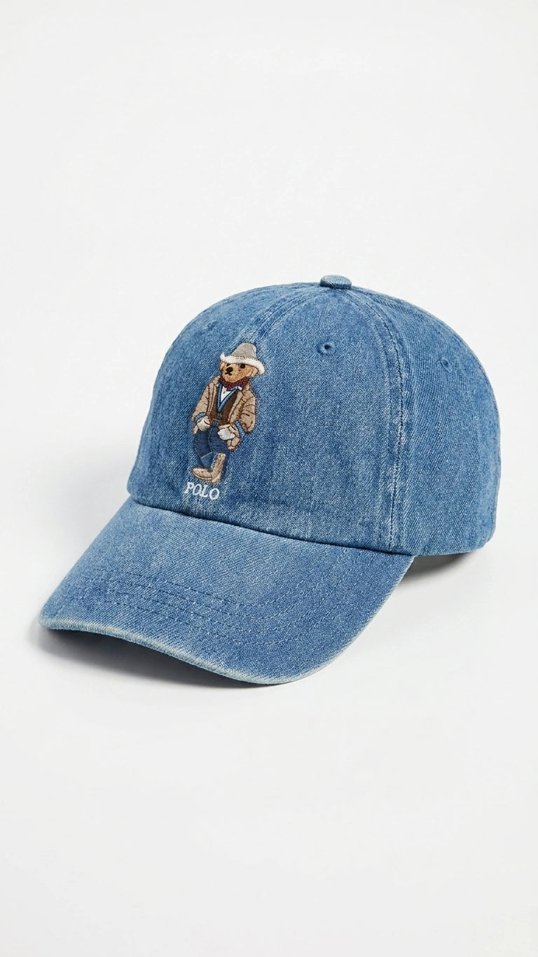 Polo Ralph Lauren Polo Bear Denim Baseball Cap - Medium Wash