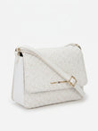 Tommy Hilfiger Women TH Monogram Flap Crossbody Bag - White