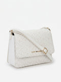 Tommy Hilfiger Women TH Monogram Flap Crossbody Bag - White