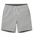 ALLSAINTS Men's Seersucker Striped Drawstring Shorts - Grey White