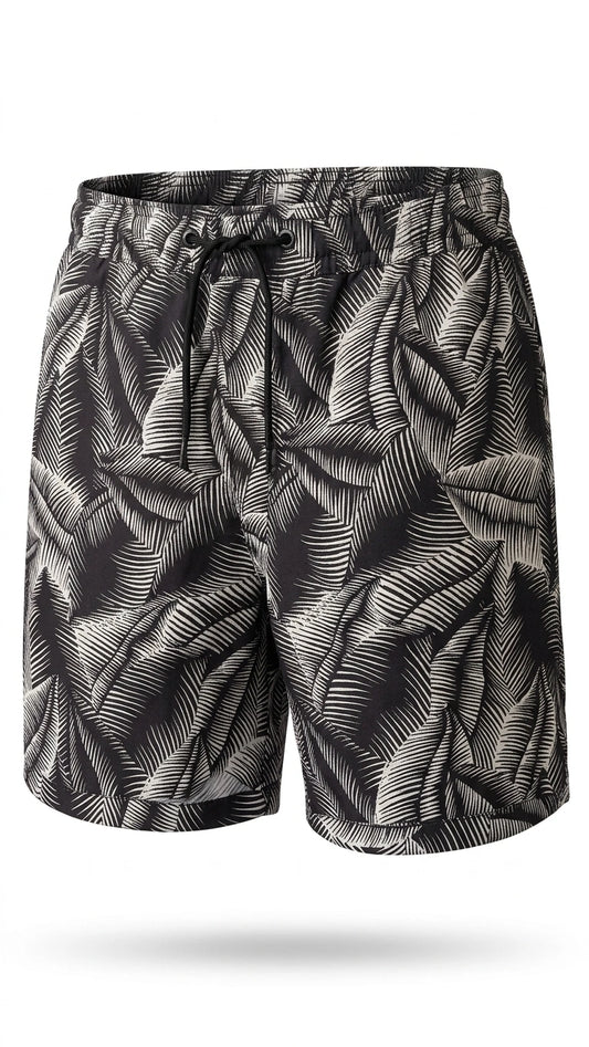 ALLSAINTS Men's Palm Print Swim Shorts - Black