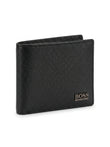BOSS Men Grain Leather Bi-Fold Wallet - Black