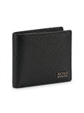 BOSS Men Grain Leather Bi-Fold Wallet - Black