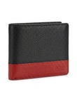BOSS Bi-Fold Grained Leather Wallet - Black/Red