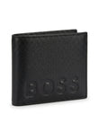 BOSS Men's Embossed Logo Leather Bi-Fold Wallet - Black