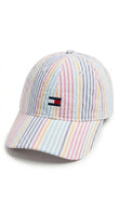 Tommy Hilfiger Women's Seersucker Stripe Baseball Cap - Pastel Stripe