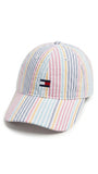 Tommy Hilfiger Women's Seersucker Stripe Baseball Cap - Pastel Stripe