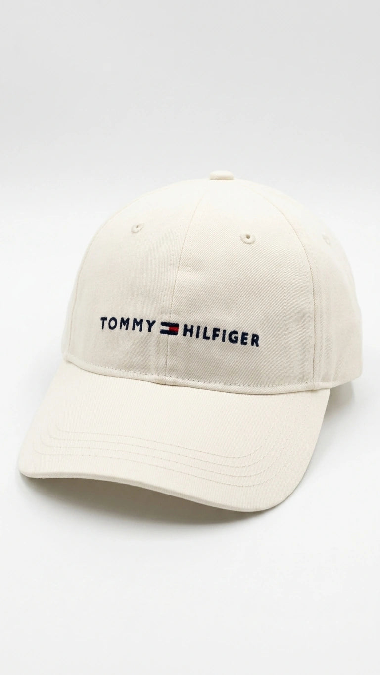 Tommy Hilfiger Logo Embroidered Baseball Cap - Cream