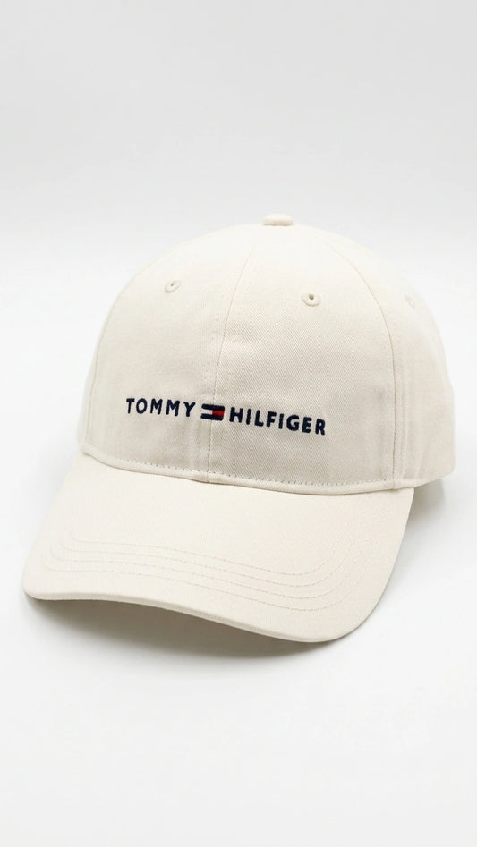 Tommy Hilfiger Logo Embroidered Baseball Cap - Cream
